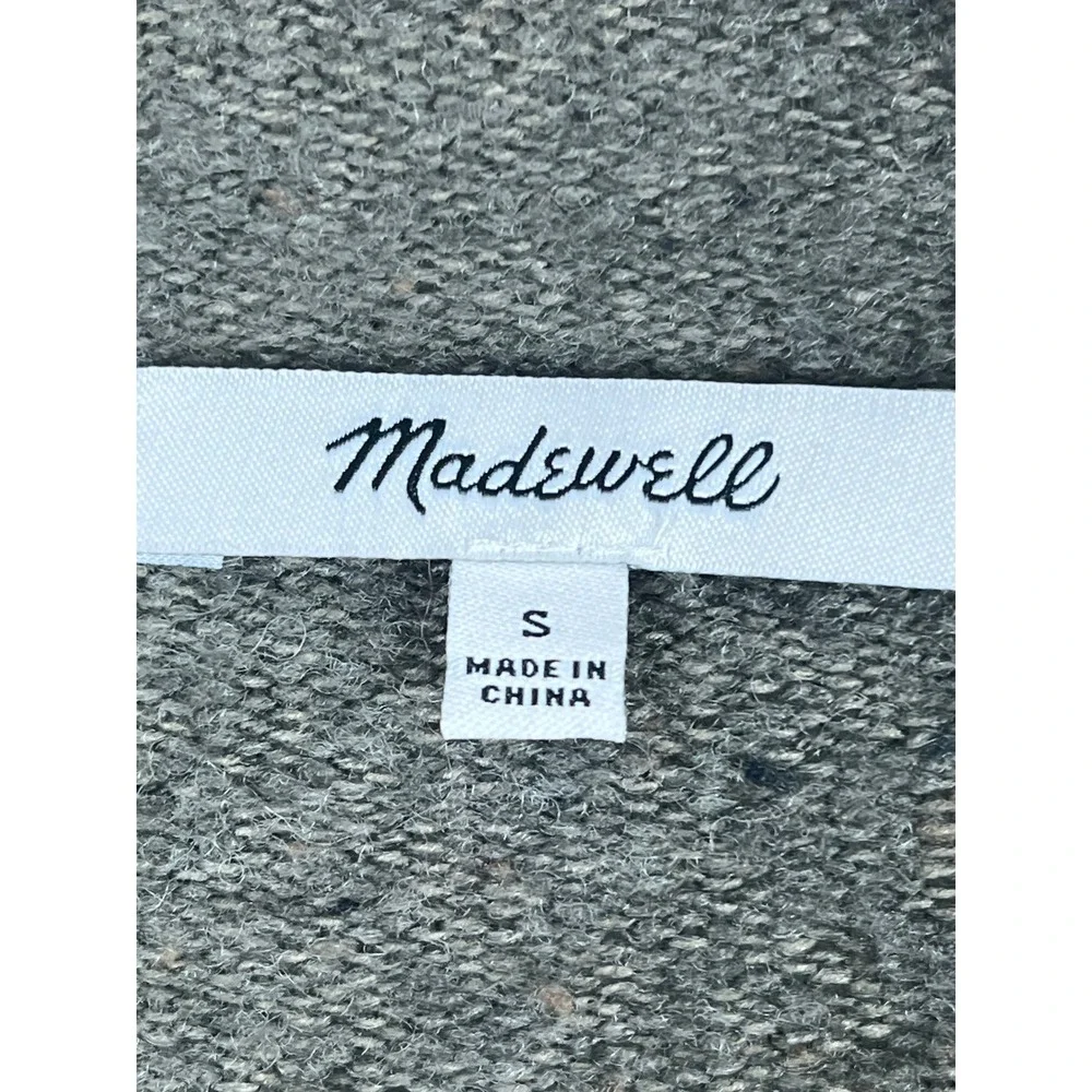 Madewell Mock Neck‎ Sweater Olive Green Merino Wool Blend Slub Knit Small S